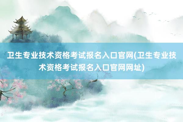 卫生专业技术资格考试报名入口官网(卫生专业技术资格考试报名入口官网网址)
