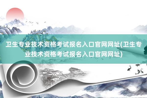 卫生专业技术资格考试报名入口官网网址(卫生专业技术资格考试报名入口官网网址)