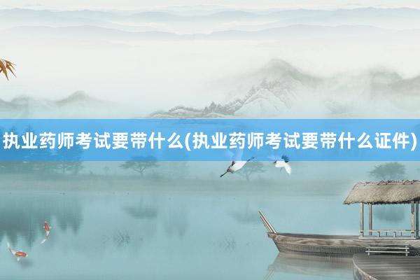 执业药师考试要带什么(执业药师考试要带什