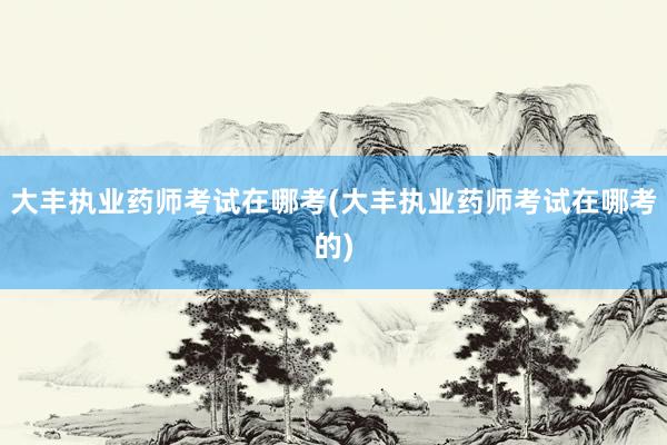 大丰执业药师考试在哪考(大丰执业药师考试