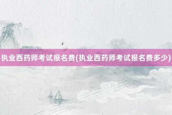 执业西药师考试报名费(执业西药师考试报名费多少)