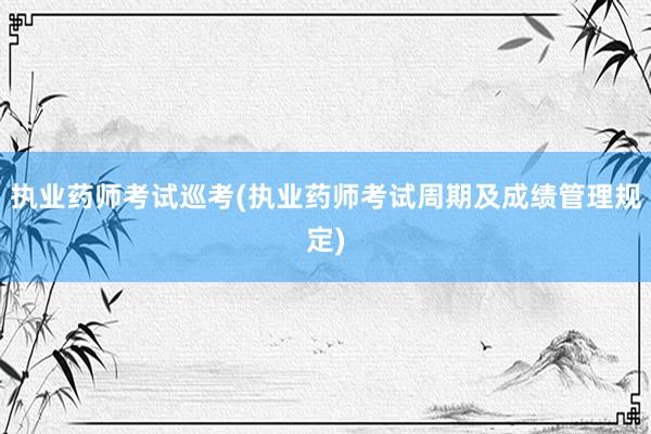 执业药师考试巡考(执业药师考试周期及成绩管理规定)