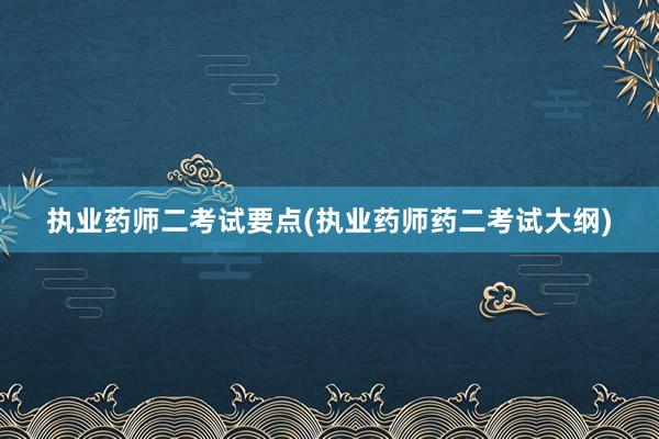 执业药师二考试要点(执业药师药二考试大纲)