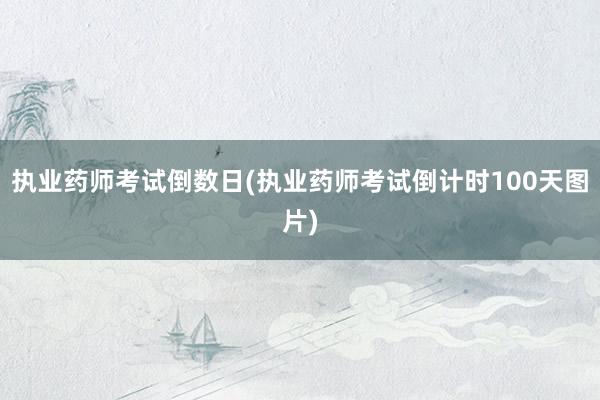 执业药师考试倒数日(执业药师考试倒计时100天图片)