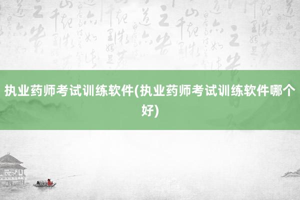 执业药师考试训练软件(执业药师考试训练软件哪个好)