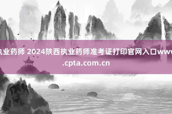 执业药师 2024陕西执业药师准考证打印官网入口www.cpta.com.cn