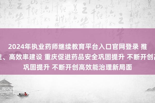 2024年执业药师继续教育平台入口官网登录 推动高站位、高标准、高效率建设 重庆促进药品安全巩固提升 不断开创高效能治理新局面