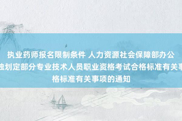 执业药师报名限制条件 人力资源社会保障部办公厅关于单独划定部分专业技术人员职业资格考试合格标准有关事项的通知