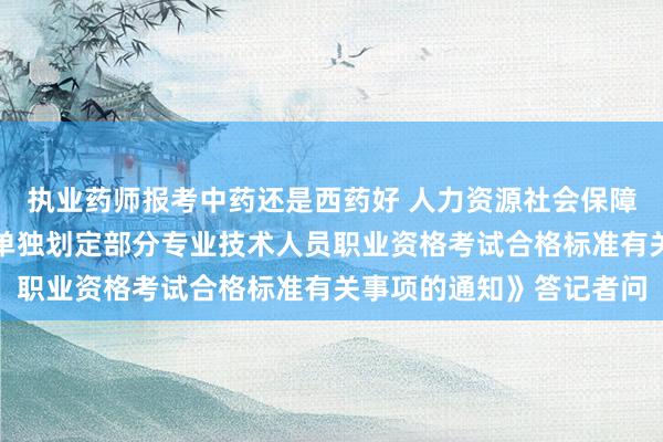 执业药师报考中药还是西药好 人力资源社会保障部有关负责人就《关于单独划定部分专业技术人员职业资格考试合格标准有关事项的通知》答记者问