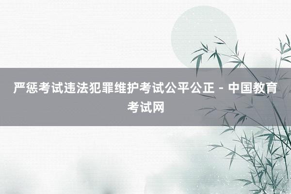 严惩考试违法犯罪　维护考试公平公正 - 中国教育考试网