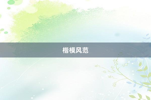 楷模风范