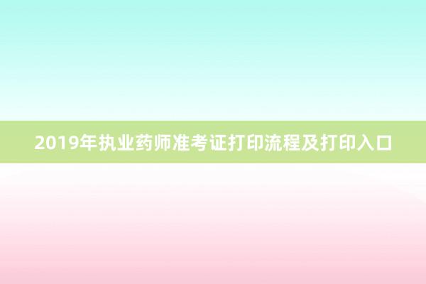 2019年执业药师准考证打印流程及打印入口