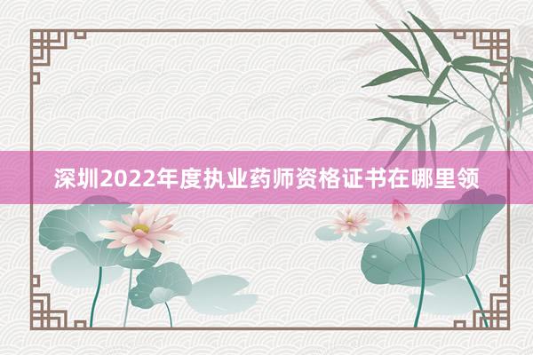 深圳2022年度执业药师资格证书在哪里领