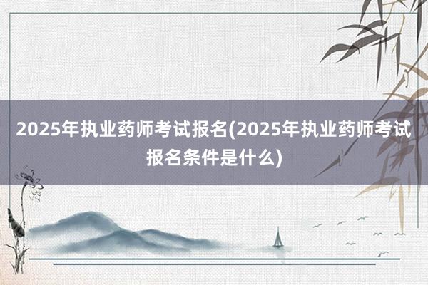 2025年执业药师考试报名(2025年执