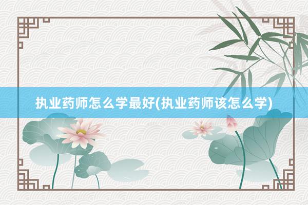 执业药师怎么学最好(执业药师该怎么学)