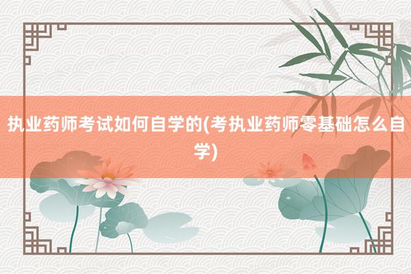 执业药师考试如何自学的(考执业药师零基础怎么自学)