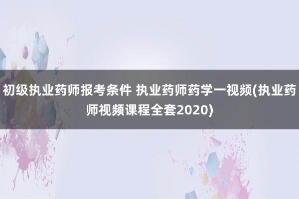 初级执业药师报考条件 执业药师药学一视频(执业药师视频课程全