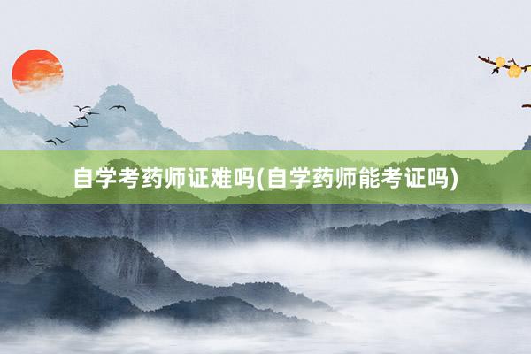 自学考药师证难吗(自学药师能考证吗)