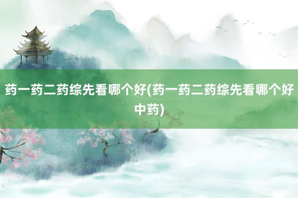 药一药二药综先看哪个好(药一药二药综先看哪个好中药)