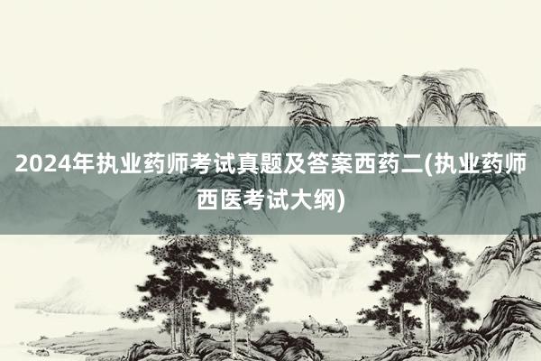 2024年执业药师考试真题及答案西药二(执业药师西医考试大纲