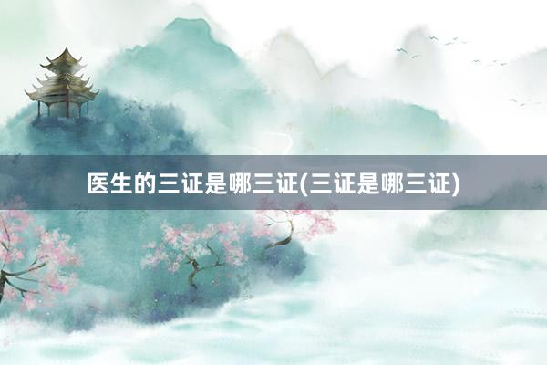 医生的三证是哪三证(三证是哪三证)