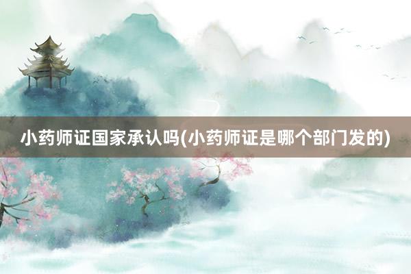小药师证国家承认吗(小药师证是哪个部门发的)