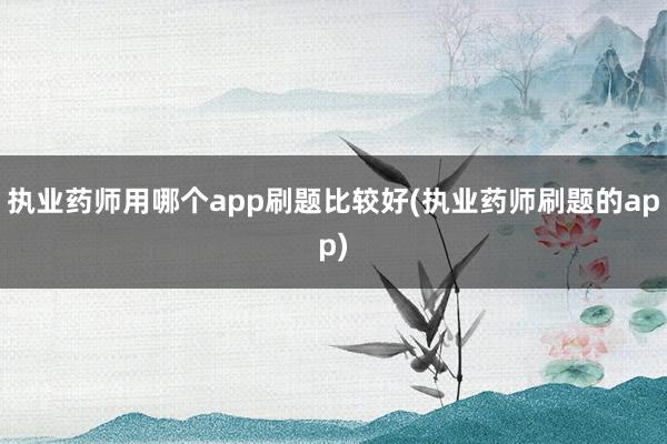 执业药师用哪个app刷题比较好(执业药师刷题的app)
