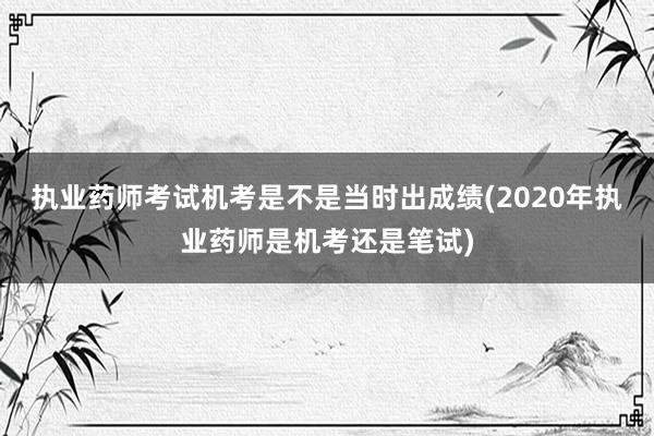 执业药师考试机考是不是当时出成绩(2020年执业药师是机考还是笔试)