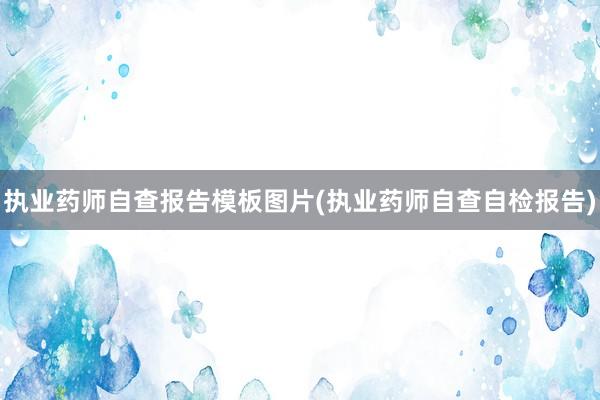 执业药师自查报告模板图片(执业药师自查自检报告)