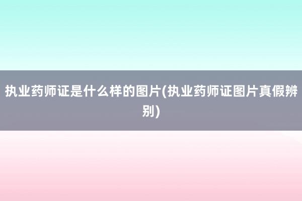 执业药师证是什么样的图片(执业药师证图片真假辨别)