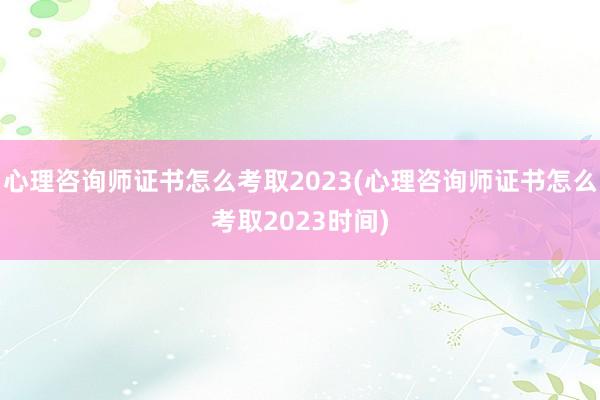 心理咨询师证书怎么考取2023(心理咨询师证书怎么考取2023时间)