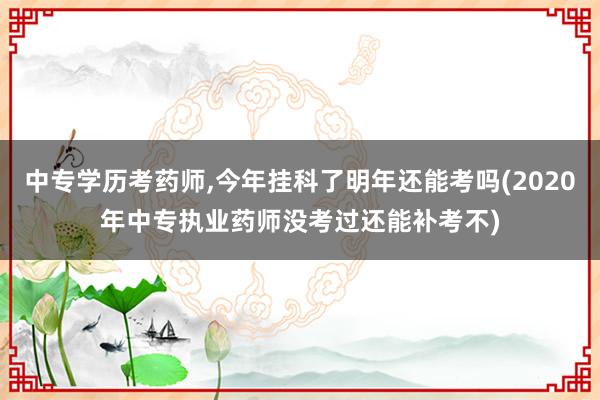 中专学历考药师,今年挂科了明年还能考吗(2020年中专执业药师没考过还能补考不)