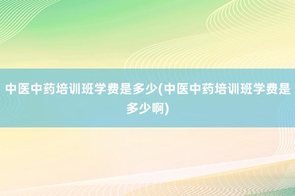 中医中药培训班学费是多少(中医中药培训班学费是多少啊)