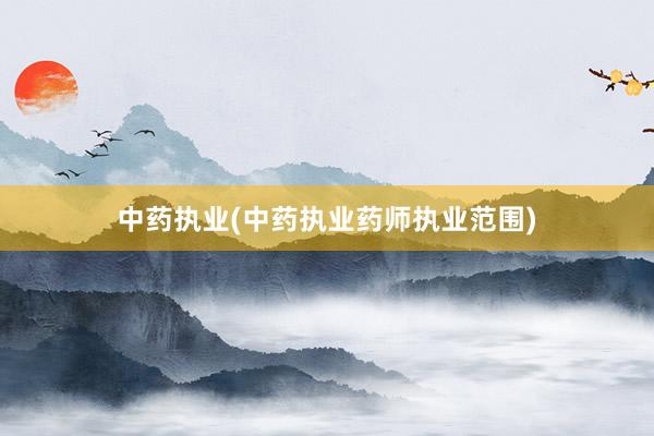 中药执业(中药执业药师执业范围)