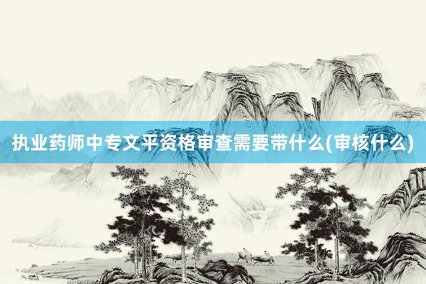 执业药师中专文平资格审查需要带什么(审核