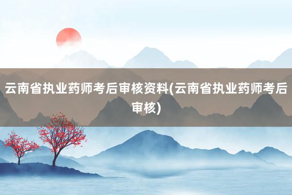 云南省执业药师考后审核资料(云南省执业药师考后审核)