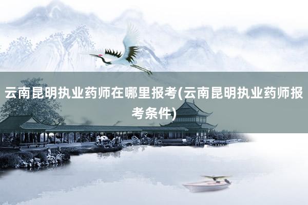 云南昆明执业药师在哪里报考(云南昆明执业药师报考条件)