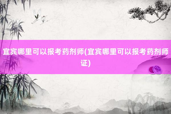 宜宾哪里可以报考药剂师(宜宾哪里可以报考